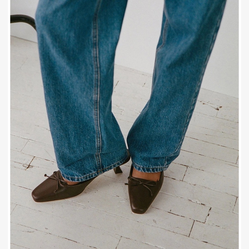 Larroudé x Parke Mule In Brown Leather
